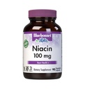 Bluebonnet Niacin 100mg Vitamina B3 Ácido Nicotínico - Heart Health Support for Women &amp; Men* - Non-GMO, Vegan, Kosher, Gluten-Free, Soy-Free, Dairy-Free Flush Niacin Suplemento - 90 cápsulas vegetales