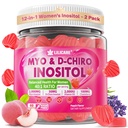 Inositol Gummies for Women + Chasteberry, Myo-Inositol & D-Chiro Inositol 2000mg + 50mg Ideal 40:1 Ratio with Methylated B12 &amp; Folate, Choline, Magnesio, Vitamina D3 para salud general, Pack de 2