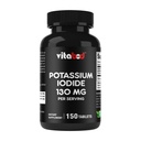 Potasio Iodida Suplemento dietético 130 mg por ser - 150 Tablas (1 botella) - Exp 05/2030