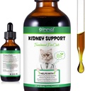 Suplemento para gatos, gotas de soporte para el hígado y el riñón con hierbas chinas Rehmannia Glutinosa y Cordyceps Sinensis para fortalecer el soporte para el hígado y los riñones, Suplemento de salud para gatos - 2 x 60 ml