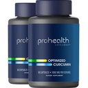ProHealth Turmeric Curcumin Suplemento: 285 Times More Bioavailable- Desarrollado por Neurocientists. 1000 mg Concentrado Longvida Curcumin Extract Por Serving (60 X 500mg Capsules/Bottle) 2 Pack