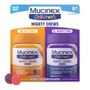 Mucinex Niños poderosos Piscinas Niños Pisto Medicina Daytime y Nighttime Value Pack, Easy to Dose Cough Suppressant for Kids with Dextromethorphan, Mixed Berry Flavor, 32 Medicated Chewable Tablets