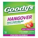 Goody's Hangover Relief Powder, Doble Acción Fast Headache Dolor de dolor con Aspirina y Caffeine, Berry Citrus Flavor, 16 Conde