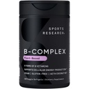 Sports Research® Vitamina B-Complex - Espectro completo de vitaminas B con mezcla B12 &amp; Folate - Gluten Free · base vegetal · No GMO · Fórmula Vegan-Friendly - 120 Veggie Softgels