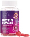 Vitaminas para el cabello Gummy con Biotina 5000 mcg - Crecimiento del cabello Apoyo con vitaminas E &amp; C para elgador, más fuerte &amp; hermoso pelo - Esquí de pelo y uñas Vitamina para Mujeres, No GMO, Gluten Gratis - 60 Gummies