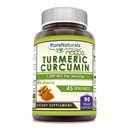Puro Naturales Curcumina Turmérica con Bioperina 2250 mg Por Servir Suplemento Silencio Veggie Capsules ← No-GMO Silencio Gluten Libre Silencio Made in USA (1 Pack, 90 Cuenta)