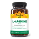 Country Life L-Arginine Caps with Vitamin B-6, 500mg, 200 cápsulas Vegan, Certified Gluten Free, Certified Vegan