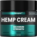 Crema de cáñamo natural con Turmeric, Msm, Arnica - Crema de cáñamo Máxima fuerza para el malestar en la espalda, HIPS, articulaciones, rodillas, codos - Máximo soporte conjunto con cáñamo Gel extracto de aceite - 4 oz