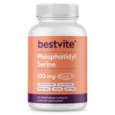 BestVITE Phosphatidylserine 100mg por cápsula (120 cápsulas vegetarianas) con Sharp-PS® Green - Patented and Clinically Tested - Stearate Free - Soy Free - Gluten Free - Vegan - Non GMO