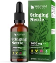Extracto de rebote de nettle 2000mg (Urtica dioica L.) Suplemento de hierbas Absorbs Better Than Capsules, 1 Mes de suministro, 84 Servimientos, Tintura libre de alcohol - 2 Oz, Pack de 1