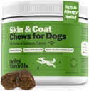 Deley Naturals Skin &amp; Coat Chews - Alergia de perros con aceite de pescado Omega 3, biotina, colágeno y vitaminas esenciales - Soportes Dog Itching Skin Relief, reduce la sequedad y la carne sana - Hecho en EE.UU.