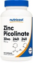 Nutricost Zinc Picolinate 30mg, 240 cápsulas - Gluten Free and Non-GMO