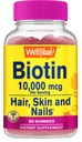 WellSi High Potency Biotin 10,000 mcg Gummies - for Stronger Hair, Skin & Nails - Vegan-Friendly, Gluten-Free, Non-GMO, and Delicious Berry Flavor - 60 Gummies