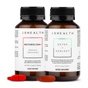 JSHealth Vitamins Bloating Bundle - Incluye Detox + Debloat Liver Health Formula &amp; Metabolism+ Natural Energy Support
