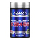ALLMAX Essentials Ashwagandha KSM-66 (60 Veggie Caps) - Aumentar la fuerza muscular y la recuperación - No GMO, Gluten Free - 30 Servings