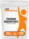 BulkSupplements.com Polvo de monolito de tiamina - Vitamina B1 Polvo, Thiamine B1 Suplemento - B1 Vitaminas, Gluten Gratis, 125 mg por ser, 5kg (11 libras) (Pack of 5)