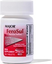 Mayor Ferosul - Sulfato Ferroso 325mg Tablas con 65 mg de Hierro Elemental - Suplemento de Hierro para Mujeres, Hombres - Rojo - 100 Cuenta