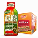 Vitamin Energy Immune+ Extra Strength Energy Shot Fruit Punch 48 Pack, 260mg Natural Caffeine, B-Vitamins, Citicoline, Green Tea, Immunity & Focus Support Zero Sugar, Gluten-Free 1.93 fl oz