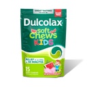 Dulcolax Kids Saline Laxative Soft Chews, Laxantes libres de estimulantes, Alivio de estreñimiento suave para niños, Softens Stool, Watermelon Flavor, Magnesium Hydroxide 1200 mg, 15 Conde