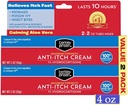 Berkley Jensen Maximum Strength Anti-Itch Cream (4 oz.), con Aloe Vera Calmante, 1% Hydrocortisone Itch Relief for Eczema, Psoriasis, Bug Bites, Poison Ivy, Oak y Sumac, 2 oz. Tubo (Pack of 2)
