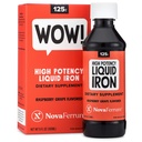 NovaFerrum Wow, 125 High Potency Liquid Iron Suplemento para adultos, Iron Deficiency, 125 mg de Iron Per 5mL Dose, Vegan Verified, Gluten Free Certified, Sugar Free