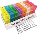 Organizador mensual de píldoras 2 veces al día, 30 días 1 caja de píldoras AM/PM, caja semanal de píldoras para vitaminas, aceite de pescado, suplementos y medicamentos