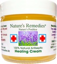 "100% Crema de curación antiséptica natural" Cura y calma la piel infectada, llagas de cama, llagas de presión, heridas, úlceras dolorosas, picazón, escrapes, sarpulas, cortes, quemaduras, envidia de veneno, eczema, psoriasis 2 onzas