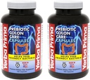 Yerba Prima Prebiotic Colon Care Capsules Dietary Fiber, 180 Cuenta, (Pack of 2) - Cinco formas de Fiber Plus FOS Prebióticos Suplemento - Soluble " Insoluble para la regularidad " Apoyo digestivo