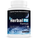 Longevity Herbal PM - Herbal Sleep Formula con 5-htp, melatonina, Valerian &amp; GABA. 60 cápsulas de verduras