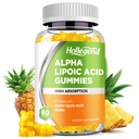 Alfa Lipoic Acid Gummies 1000Mg con Biotina, Alta Absorción ALA Chewable Suplemento para Antioxidante, Salud Cerebro y Apoyo Nerve, Pineapple Flavor, Sugar Gratis, 60 Chews