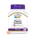 21st Century Papaya Enzyme Chewable (100 Conde), Papaya &amp; Pineapple Digestive Enzymes for Gut Health, Tropical Flavor, Non-GMO, Gluten-Free, No Añadido Sal, Artificial Flavors