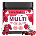 Llama Naturals Multivitamínico para Mujeres y Hombres, Vegan, Gummies Orgánicas con Vitamina D, C y K, Adultos Real Frutas Gummy Vitaminas, Suplemento Multivitamínico Chewable, No Añadido caña de azúcar, cereza, 120 Ct