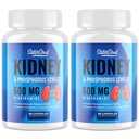 Suplemento de Apoyo al Riñón – Detox de Cleanse de Riñón con Niacinamide & Oligosacáridos Chitosan – Fórmula Fósfora Consciente – Capsules Vegetarianos para Adultos – 2 Botellas