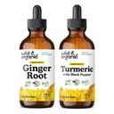 Wild &amp; Organic Ginger Tincture 4 fl oz &amp; Turmeric Tincture 4 fl oz