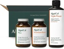 ALGAECAL Kit de Bienvenida - Bone Builder Pack, Suplemento de calcio basado en plantas " Strontium, 16 nutrientes para la salud ósea + EPA " DHA Omega 3 Fish Oil, Supporting Brain, Heart, Skin & Bones, Made in USA