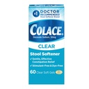 Colace Softener de taburete transparente para el alivio eficaz del estreñimiento suave, #1 Doctor Recomendado de alcohol de la marca de suavizador, Dye Gratis, 50 mg Docusate Capsules, 60 Conde