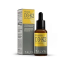 TALYA Vitamina D3 &amp; K2 TENIDO Vitamina Líquida D3 con gotas K2 Ø 1000 UI Silencioso Immune Soporte - Ayuda Soporte Huesos Fuertes &amp; Corazón Saludable ← No-GMO TEN Vegan ANTE 60 Servings, 0.34 fl.oz