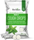 HERBION Naturals Cough Drops, Sugar-Free with Stevia, Dietary Supplement, Soothes Cough, for Adults &amp; Children Over 6 Years, 125 Drops (Pack of 5), Mint