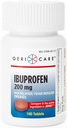 GeriCare Ibuprofeno 200mg Creenciador de Dolor y Reductor de Fiebre – Tablas para Dolores de Cabeza, Colds, Toothaches y Conde de Dolor Conjunto 100 (Pack of 1)