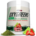 Laboratorios EHP OxyGreens Super Greens Powder - Spirulina & Clorella Superfood, Green Juice Powder & Greens Suplementos con Fibre Prebiótico, Antioxidantes &amp; Immunity Support, 30 Serves (Strawb. Margarita)