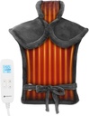 CuoCoCoCo para el alivio del dolor de espalda, Regalos de cumpleaños para las mujeres de papá mamá hombres, FSA artículos eligibles, Almohadilla de calor eléctrica para los hombros del cuello, Auto Off, Calefacción húmeda, 24"x33", 10ft Cord, Gray