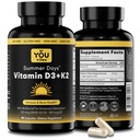 Vitamina D3 + K2 - Max Absorption, 5000 UI D3 &amp; 100 mcg K2 MK-7 (Menaquinone-7) con BioPerine - Bone, Heart &amp; Immune Support - Non-GMO, Gluten Free, Soy Free - 90 cápsulas - Suplemento diario
