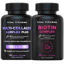 Vitaminas Vitales Multi Collagen Plus Pills + Complejo de Biotina