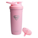 Smartshake DC COMICS Refuerzo Acero Inoxidable Protein Shaker Bottle 900 ml tención 30 oz - Leakproof Screw-on Lid - BPA Gratis – Unisex - No aislado - Supergirl Logo