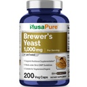 NusaPure Brewers Yeast 1000mg 200 Vegetarian Caps (No-GMO, Vegan)