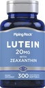 Piping Rock Lutein y Zeaxanthin Suplemento TEN 20 mg TEN 300 Softgels TENIDO Ojo Vitamina de Marigold Extract ANTE No GMO, Gluten Free