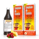 Emulsión de Escocia Cod Liver Oil Liquid Supplement with Vitamins A, D, E & B1 - Natural Fish Oil Omega 3 for Kids &amp; Adults - Delicious Strawberry Banana Flavor - 6.5 oz (2-Pack)