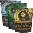 8 oz Koa Kava Bundle with Premium Tongan, Fijian Waka y Vanuatu Waka Kava Root Powder