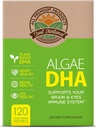 Algae DHA 120 Softgels x 1 Box - Vegan Omega-3 Suplemento, Carrageenano de base vegetal puro, DHA y aceite de algas (120 Conde)