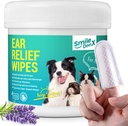 Limpiador de oídos de perros - Tratamiento de la infección del oído del perro Alivio rápido de la picazón del oído y la inflamación, las cuerdas del oído suavemente Quitar los desechos de la cera del oído y el estómago (50 piezas, lavanda)